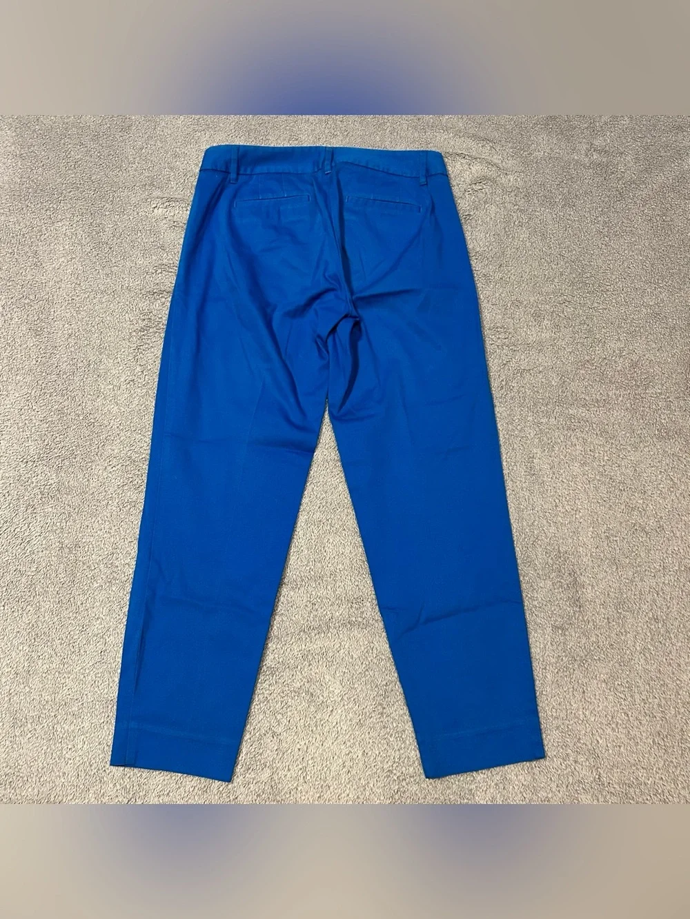 J Crew Pant Women 00 Blue Chino City Fit Ankle Cropped Stretch Office Heritage